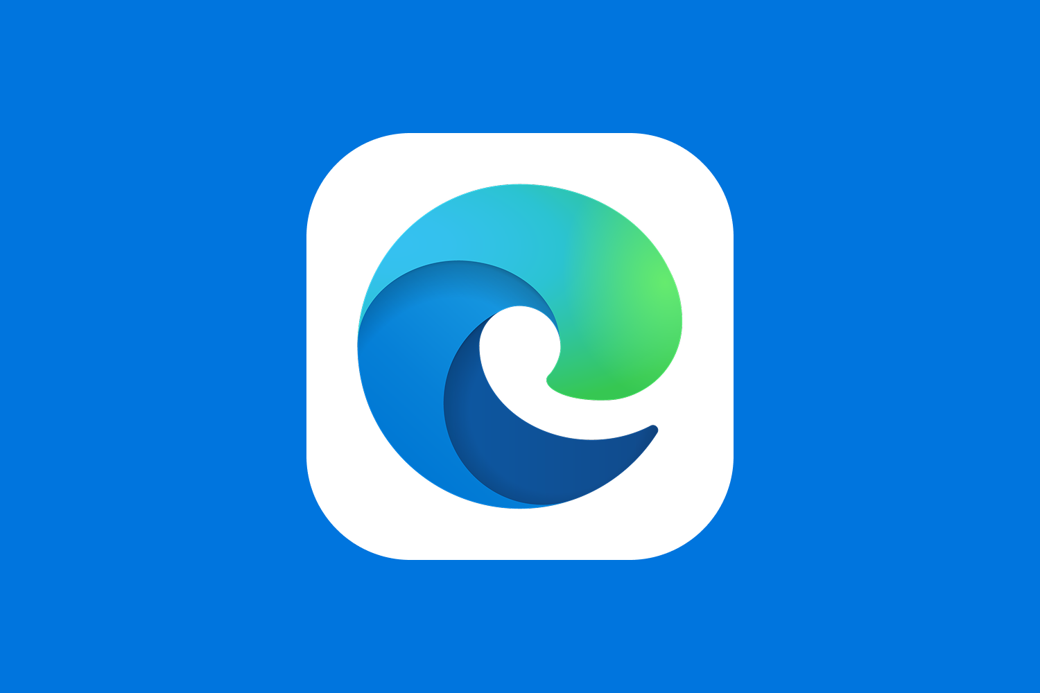 The Microsoft Edge logo on a blue background